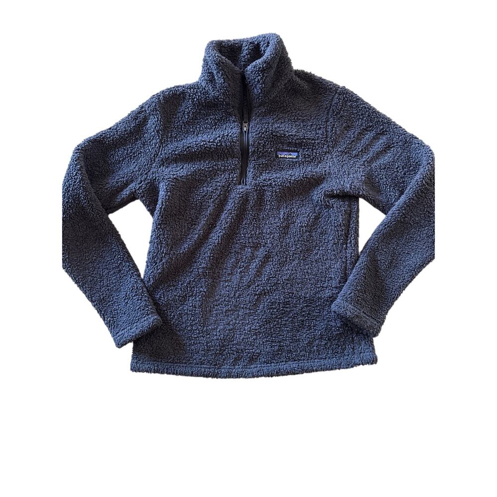 Patagonia Los Gatos Womens M Blue Sherpa Fleece 1/4 Zip Pullover
